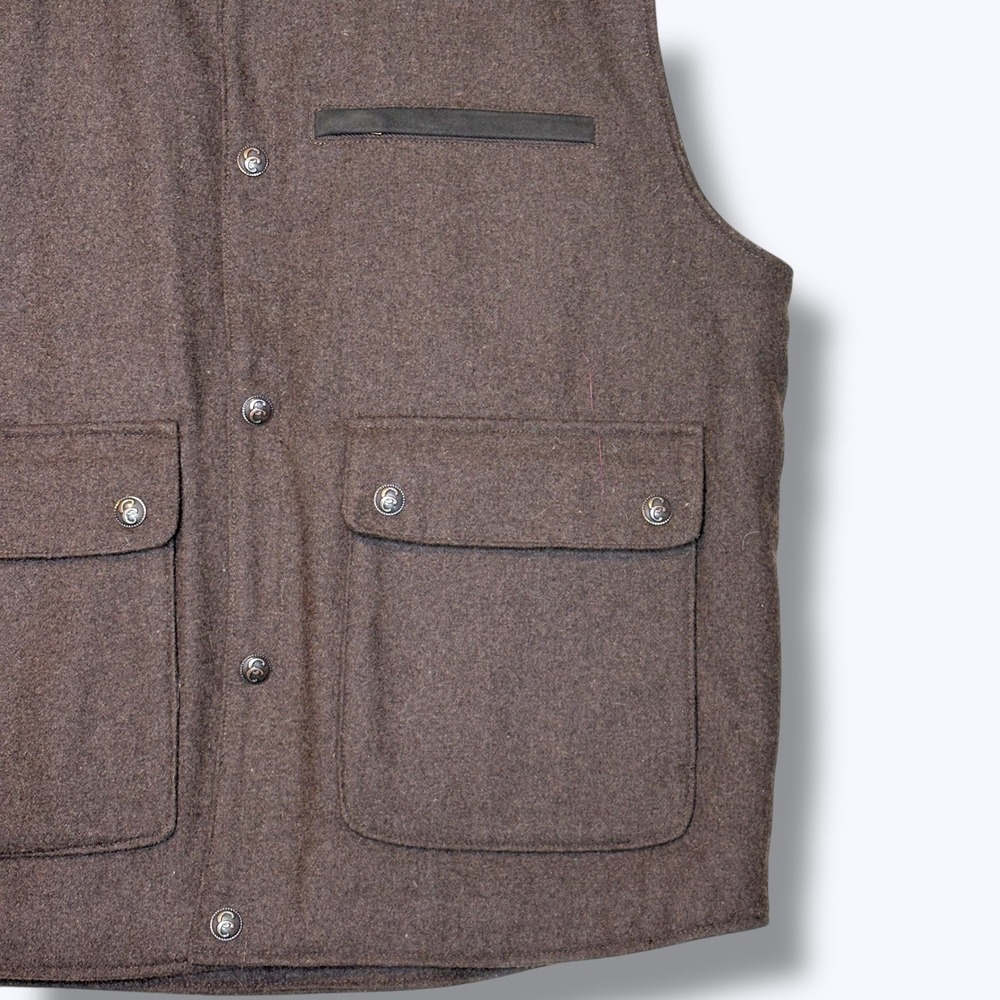 Cripple Creek Mens Vest XL Wool Blend Brown Full Button Pockets Collar XL - Picture 2 of 6